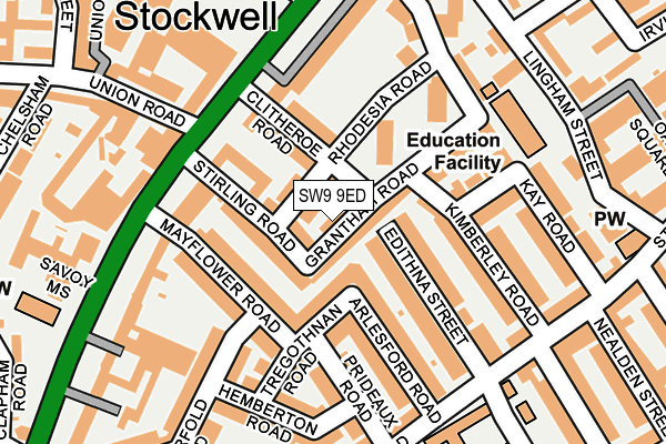 SW9 9ED map - OS OpenMap – Local (Ordnance Survey)