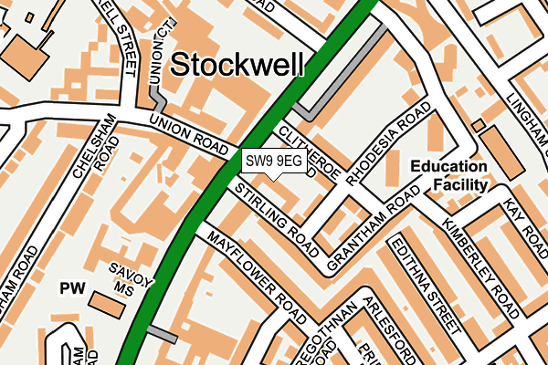 SW9 9EG map - OS OpenMap – Local (Ordnance Survey)