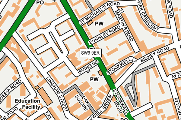 SW9 9ER map - OS OpenMap – Local (Ordnance Survey)