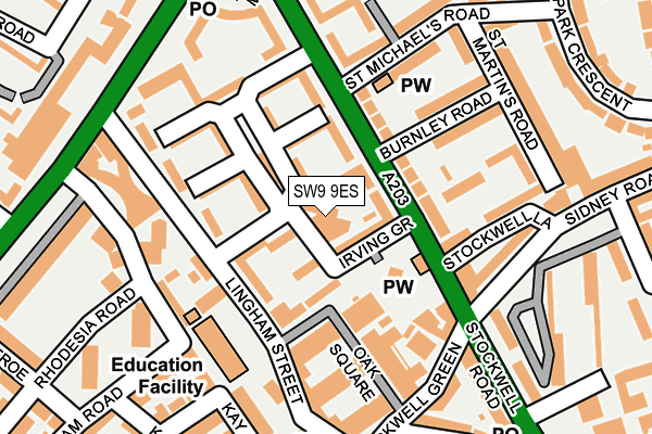 SW9 9ES map - OS OpenMap – Local (Ordnance Survey)