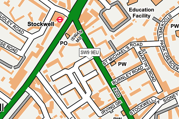 SW9 9EU map - OS OpenMap – Local (Ordnance Survey)