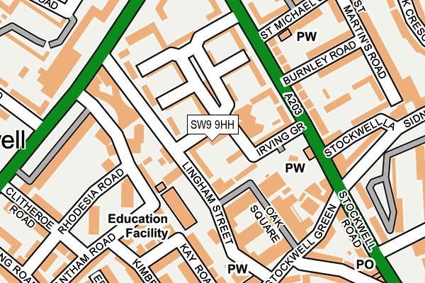 SW9 9HH map - OS OpenMap – Local (Ordnance Survey)