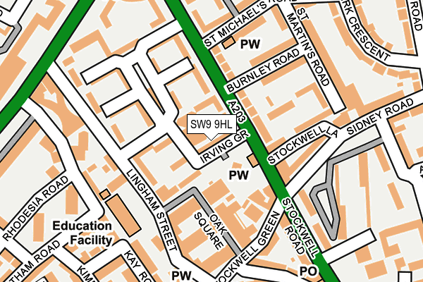 SW9 9HL map - OS OpenMap – Local (Ordnance Survey)