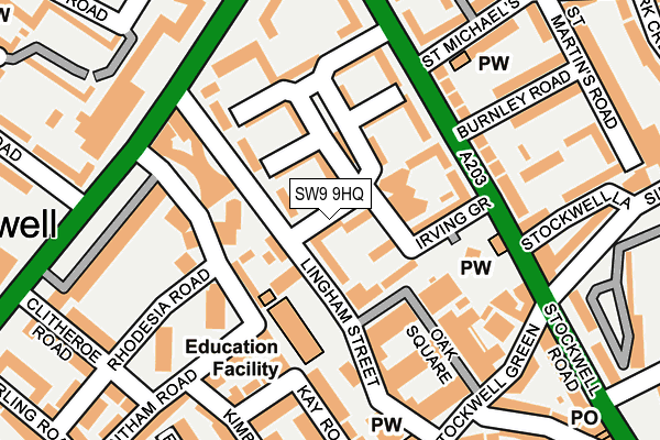 SW9 9HQ map - OS OpenMap – Local (Ordnance Survey)