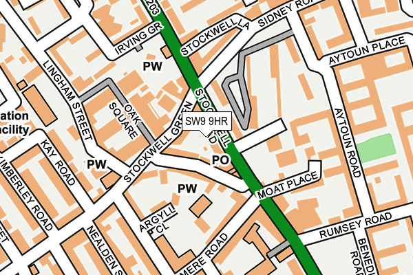 SW9 9HR map - OS OpenMap – Local (Ordnance Survey)