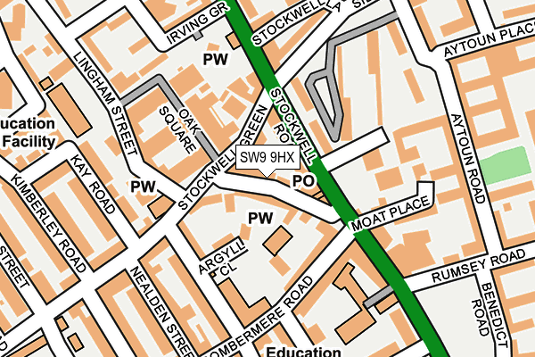 SW9 9HX map - OS OpenMap – Local (Ordnance Survey)
