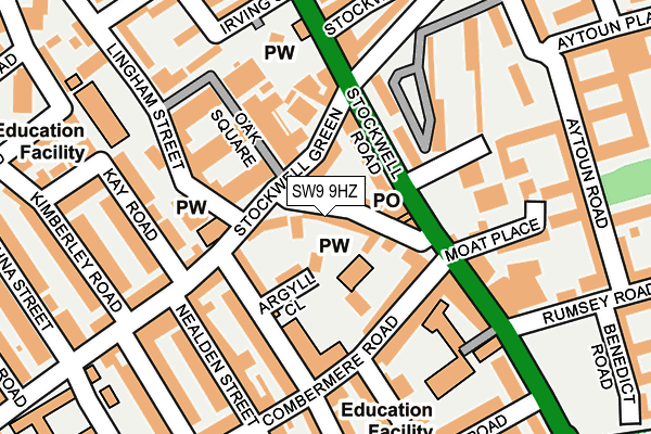 SW9 9HZ map - OS OpenMap – Local (Ordnance Survey)