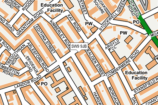 SW9 9JB map - OS OpenMap – Local (Ordnance Survey)