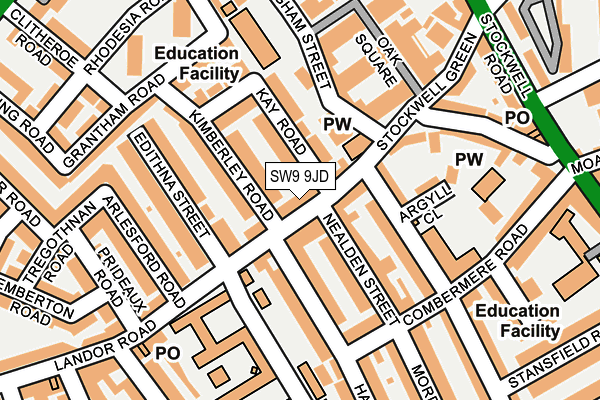 SW9 9JD map - OS OpenMap – Local (Ordnance Survey)