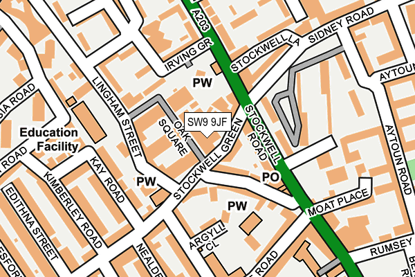 SW9 9JF map - OS OpenMap – Local (Ordnance Survey)
