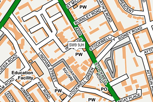 SW9 9JH map - OS OpenMap – Local (Ordnance Survey)