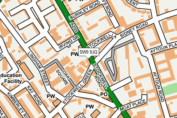 SW9 9JQ map - OS OpenMap – Local (Ordnance Survey)