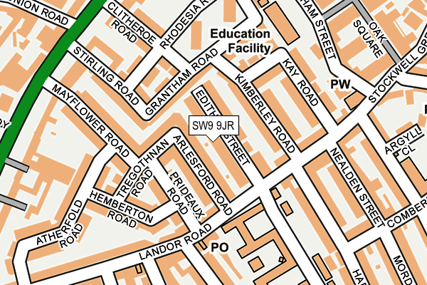SW9 9JR map - OS OpenMap – Local (Ordnance Survey)