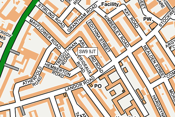 SW9 9JT map - OS OpenMap – Local (Ordnance Survey)