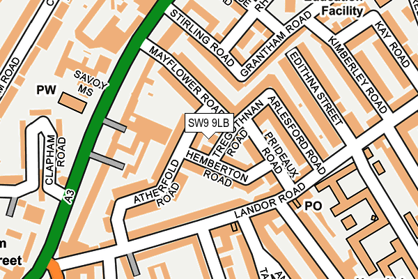 SW9 9LB map - OS OpenMap – Local (Ordnance Survey)