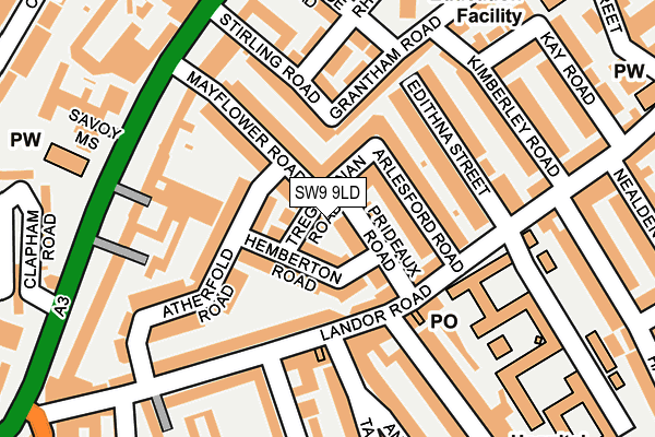 SW9 9LD map - OS OpenMap – Local (Ordnance Survey)