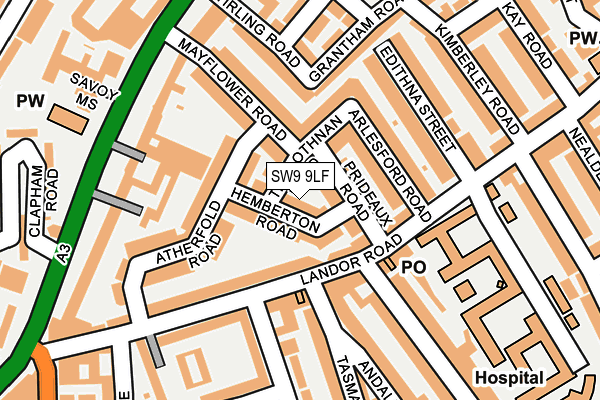 SW9 9LF map - OS OpenMap – Local (Ordnance Survey)