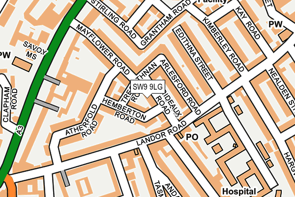 SW9 9LG map - OS OpenMap – Local (Ordnance Survey)