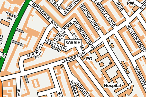 SW9 9LH map - OS OpenMap – Local (Ordnance Survey)