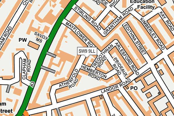 SW9 9LL map - OS OpenMap – Local (Ordnance Survey)