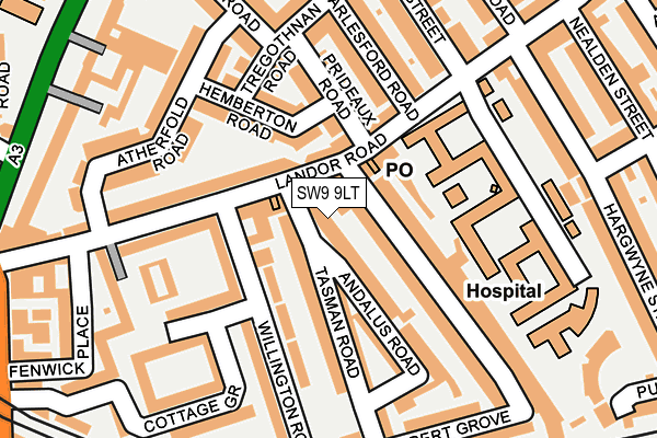 SW9 9LT map - OS OpenMap – Local (Ordnance Survey)