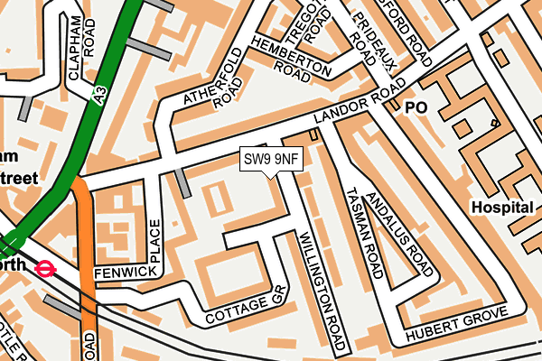 SW9 9NF map - OS OpenMap – Local (Ordnance Survey)