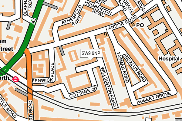 SW9 9NP map - OS OpenMap – Local (Ordnance Survey)
