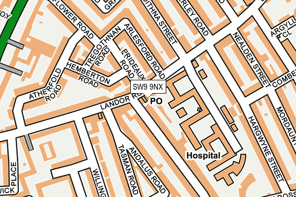SW9 9NX map - OS OpenMap – Local (Ordnance Survey)