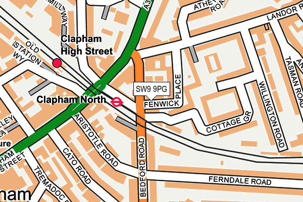 SW9 9PG map - OS OpenMap – Local (Ordnance Survey)