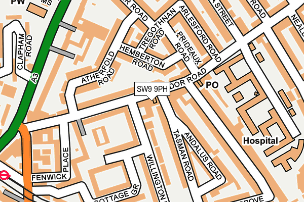 SW9 9PH map - OS OpenMap – Local (Ordnance Survey)