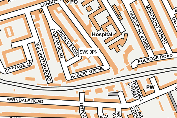 SW9 9PN map - OS OpenMap – Local (Ordnance Survey)