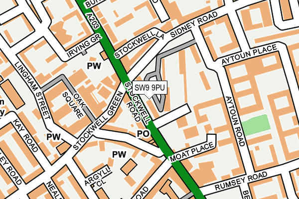 SW9 9PU map - OS OpenMap – Local (Ordnance Survey)