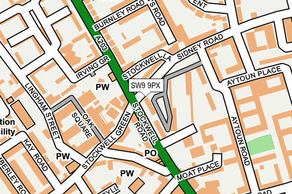SW9 9PX map - OS OpenMap – Local (Ordnance Survey)