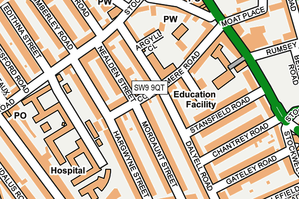 SW9 9QT map - OS OpenMap – Local (Ordnance Survey)