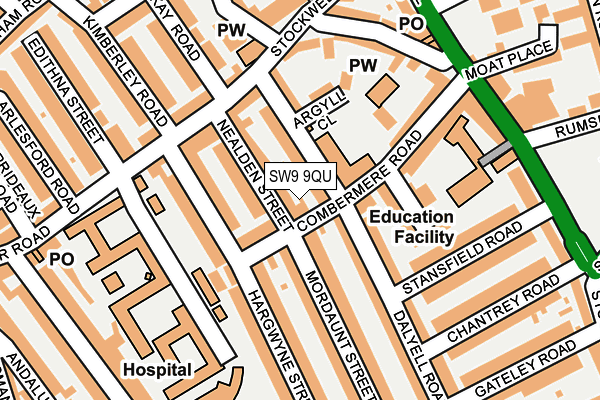 SW9 9QU map - OS OpenMap – Local (Ordnance Survey)