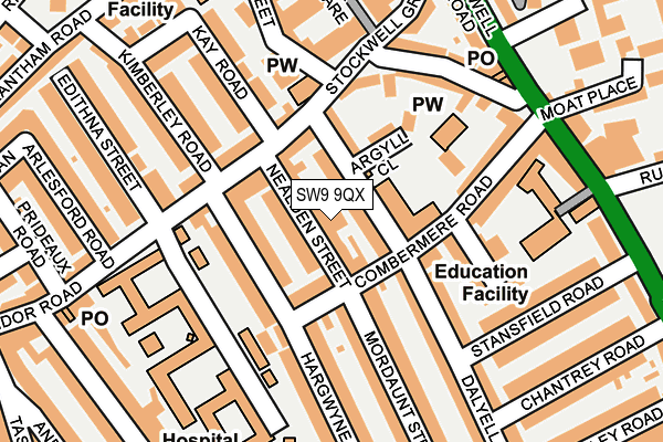 SW9 9QX map - OS OpenMap – Local (Ordnance Survey)