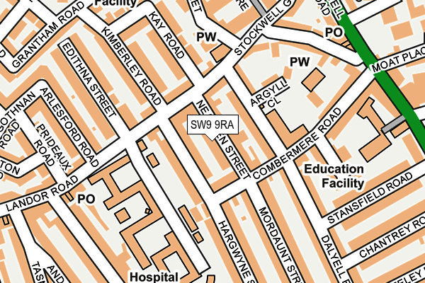 SW9 9RA map - OS OpenMap – Local (Ordnance Survey)