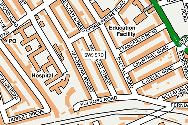 SW9 9RD map - OS OpenMap – Local (Ordnance Survey)
