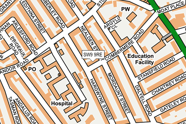 SW9 9RE map - OS OpenMap – Local (Ordnance Survey)