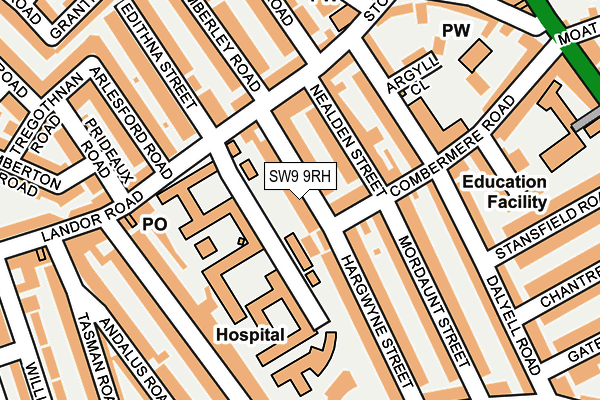 SW9 9RH map - OS OpenMap – Local (Ordnance Survey)