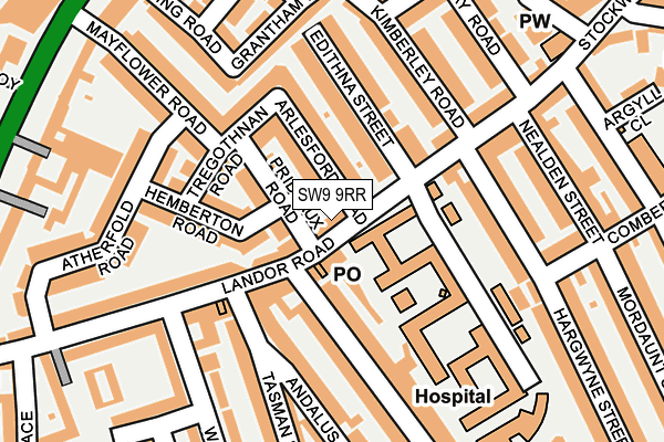 SW9 9RR map - OS OpenMap – Local (Ordnance Survey)