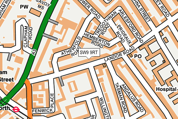 SW9 9RT map - OS OpenMap – Local (Ordnance Survey)