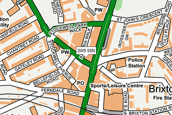 SW9 9SN map - OS OpenMap – Local (Ordnance Survey)