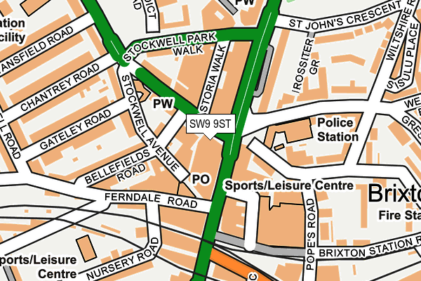 SW9 9ST map - OS OpenMap – Local (Ordnance Survey)