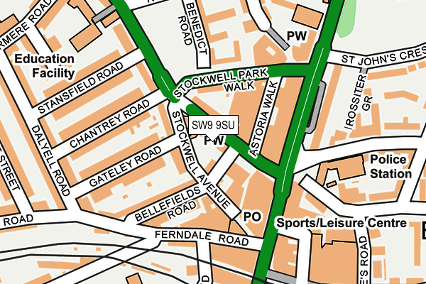 SW9 9SU map - OS OpenMap – Local (Ordnance Survey)