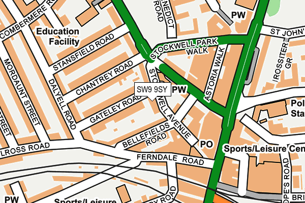 SW9 9SY map - OS OpenMap – Local (Ordnance Survey)