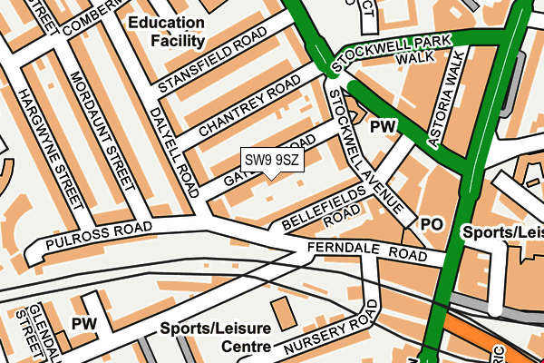 SW9 9SZ map - OS OpenMap – Local (Ordnance Survey)