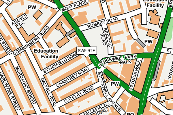 SW9 9TF map - OS OpenMap – Local (Ordnance Survey)