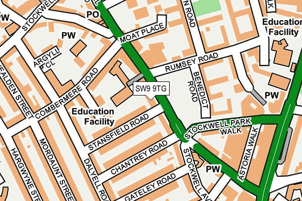SW9 9TG map - OS OpenMap – Local (Ordnance Survey)