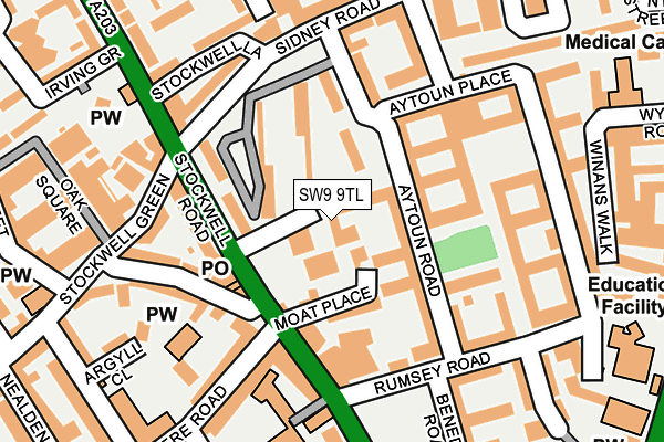 SW9 9TL map - OS OpenMap – Local (Ordnance Survey)